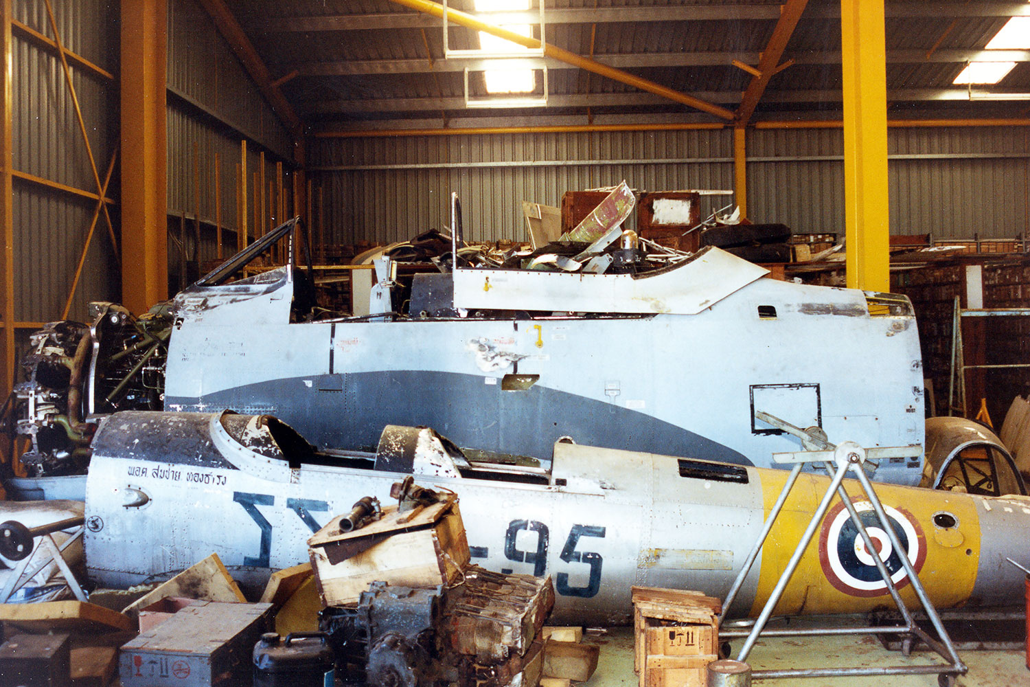 DHC11 Chipmunk VH-AMV at Col Pay's storage